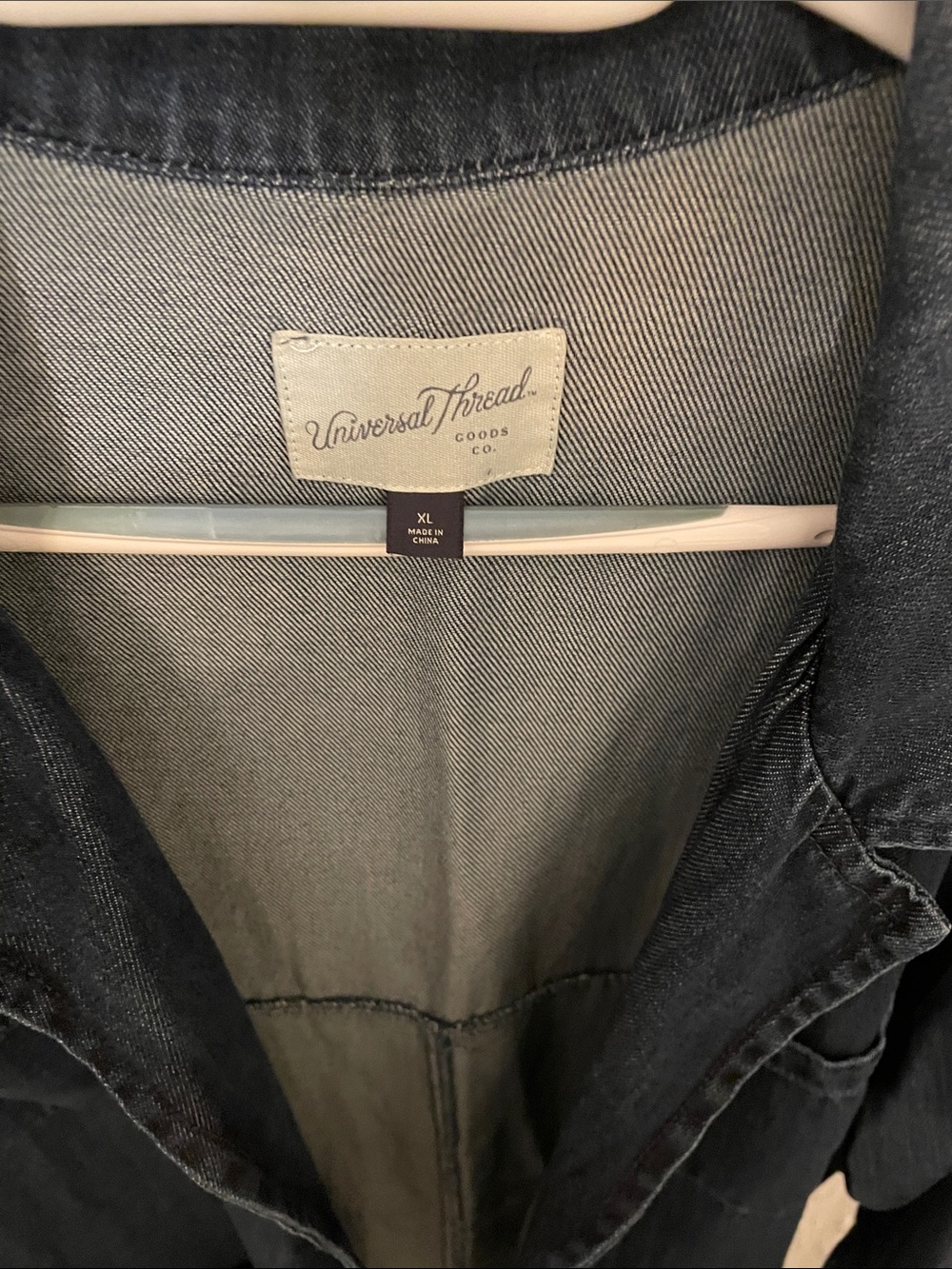 Longline Women's Denim Duster Jacket in Dark Blue - Picture 3 of 5